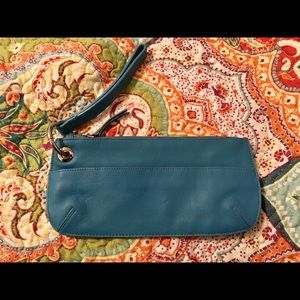 New Genuine leather Blue Wristlet